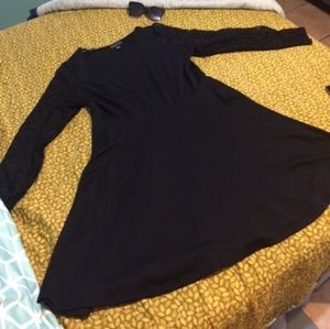 LBD with long lace sleeves